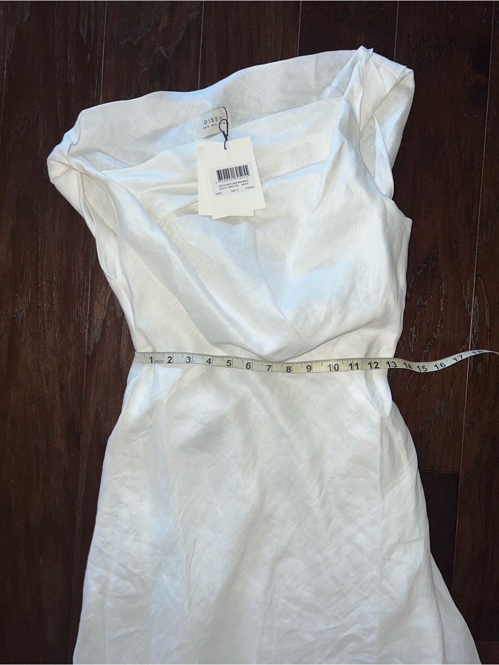 DISSH JOELLE WHITE LINEN MIDI DRESS - Picture 6 of 15